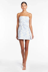 Slim Fit Tube Top Strap Floral Mini Dress