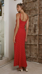 Shania Maxi Dress - Red Floral