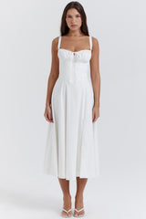 white bustier sundress