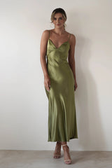 Satin Backless Cami Dress