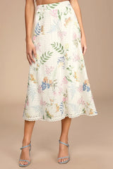 Sweet At Heart White Floral Embroidered Two-Piece Midi Dress