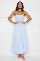 Unmatched Energy Halter Maxi Dress Blue