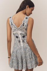 V-Neck Floral Drop Waist Dress