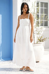 Whispers of Spring Maxi Dress White