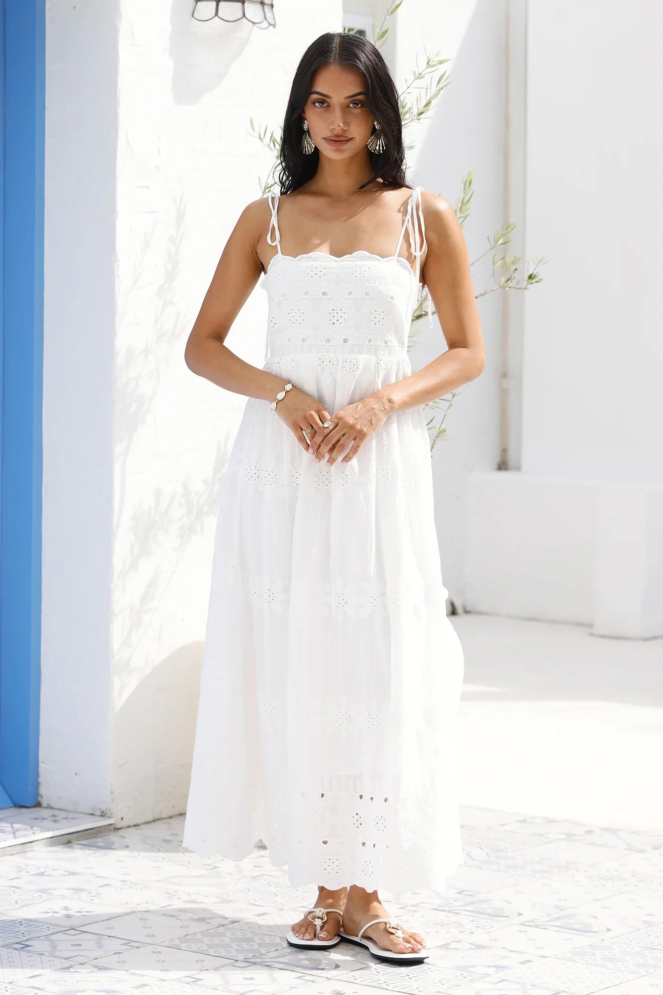 Whispers of Spring Maxi Dress White